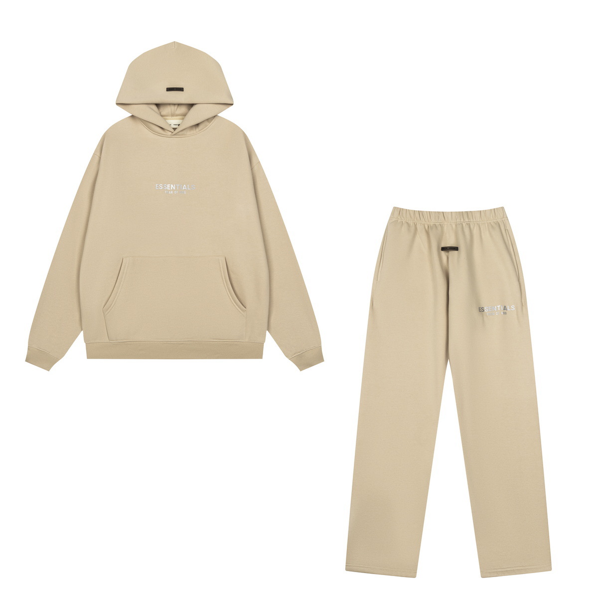 新款FEAR OF GOD ESSENTIALS植绒字母男女休闲宽松加绒连帽卫衣潮 71