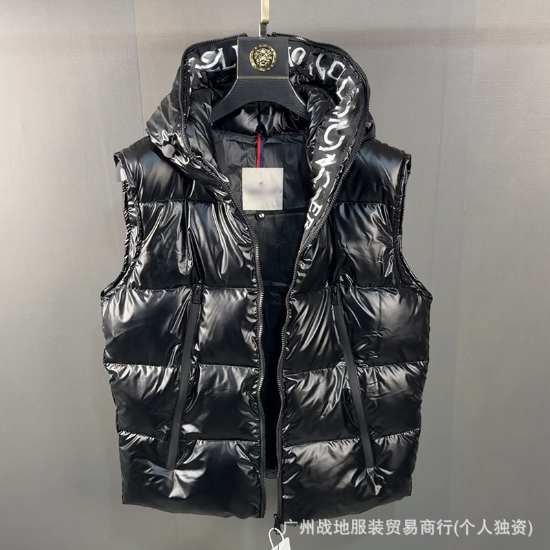 跨境高版本外贸M玛雅黑色经典羽绒服白鸭绒舒适保暖防寒连帽外套 65