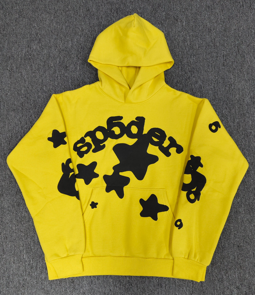 海外原版重磅450G加厚糕绒卫衣连帽衫男发泡印蜘蛛Sp5der hoodies 78