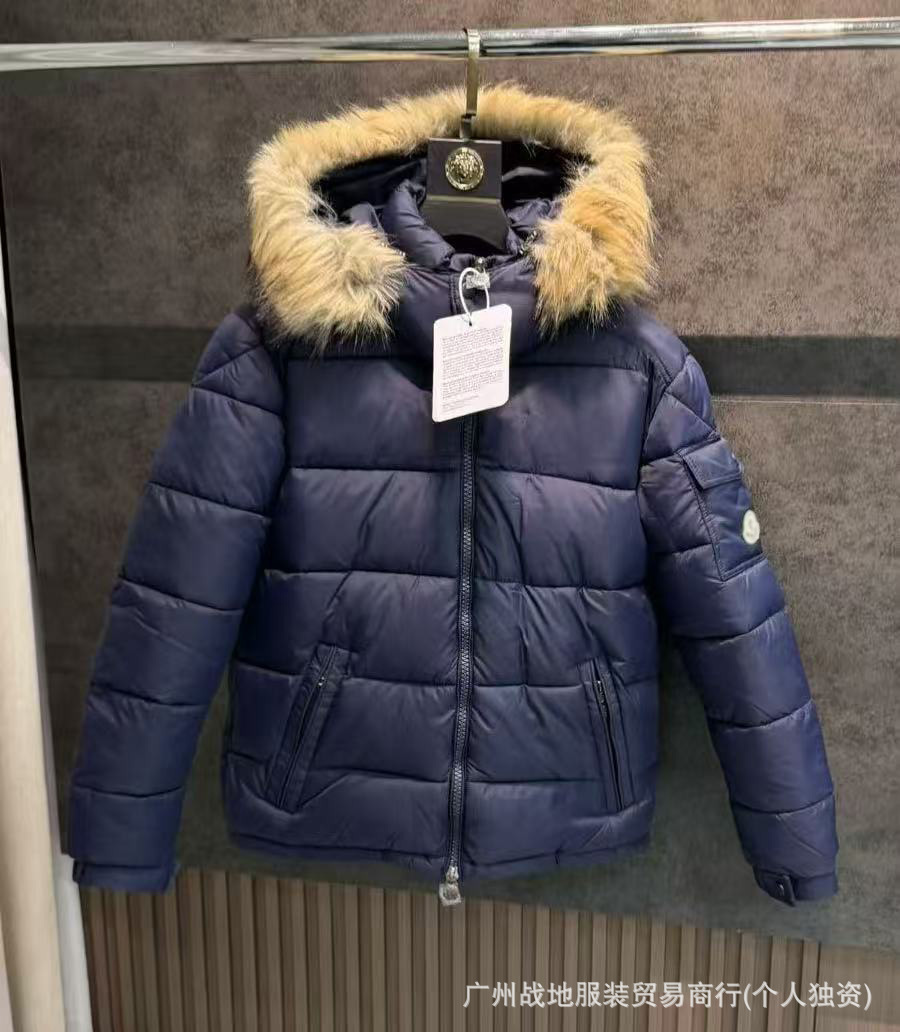 跨境高版本外贸M玛雅黑色经典羽绒服白鸭绒舒适保暖防寒连帽外套 48