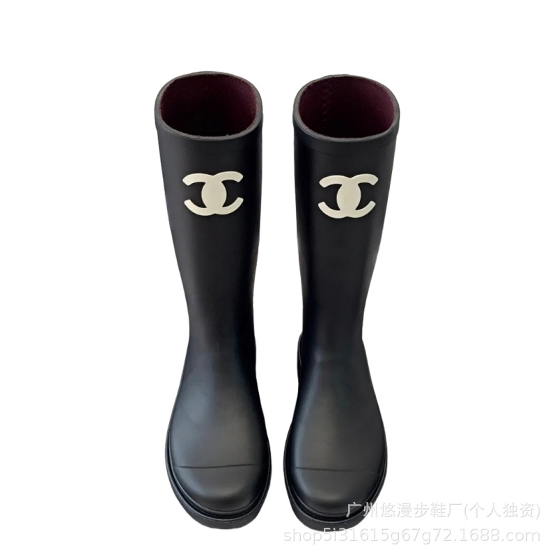 高版本小香风雨靴女2026新款四季可穿高筒不过膝显瘦百搭时装靴女 5