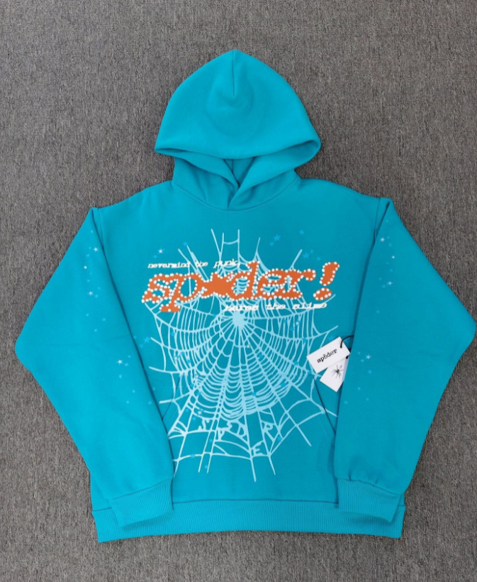 海外原版重磅450G加厚糕绒卫衣连帽衫男发泡印蜘蛛Sp5der hoodies 80