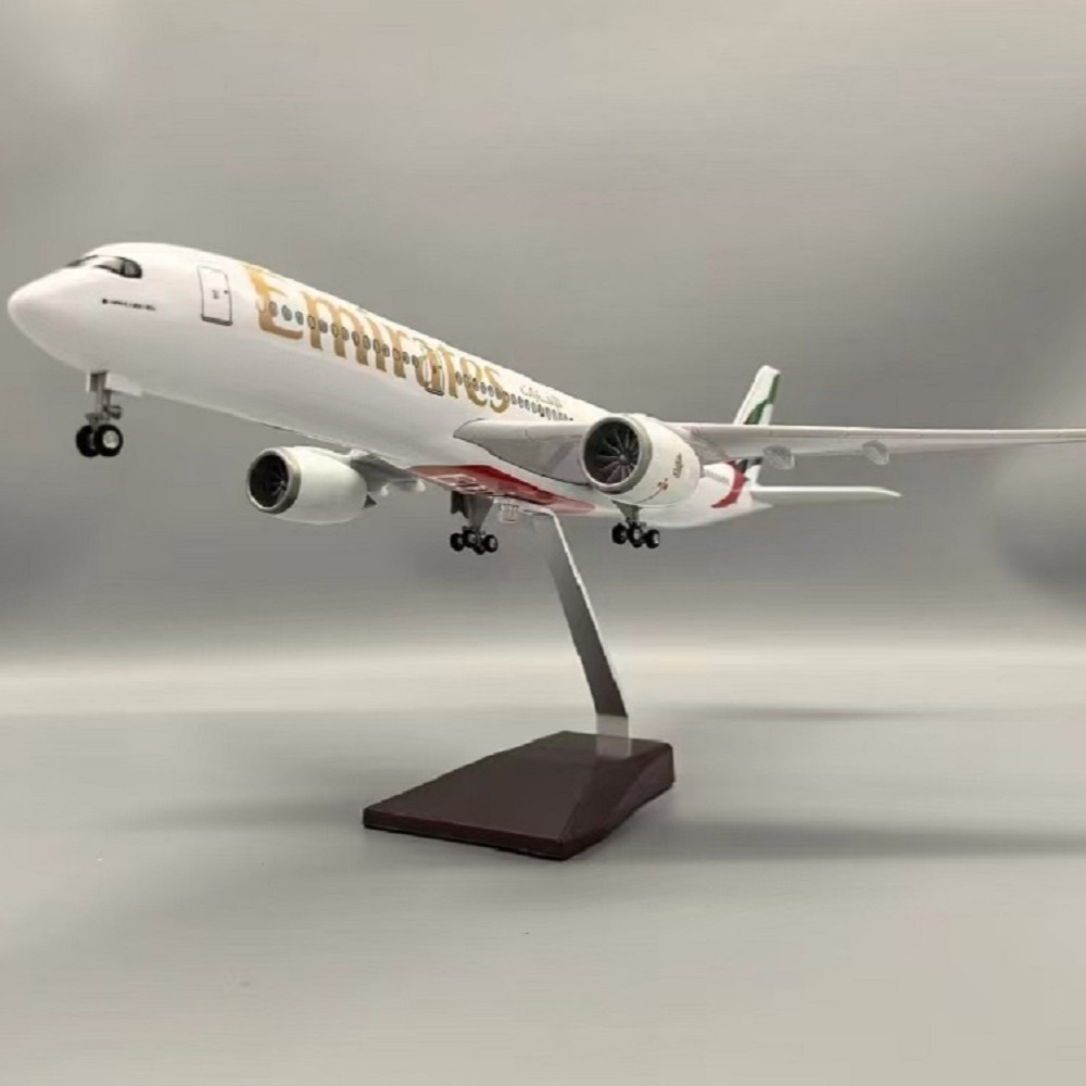 飞机模型A350阿联酋航空模型带灯带轮航模47CM摆件仿真客机礼物 3
