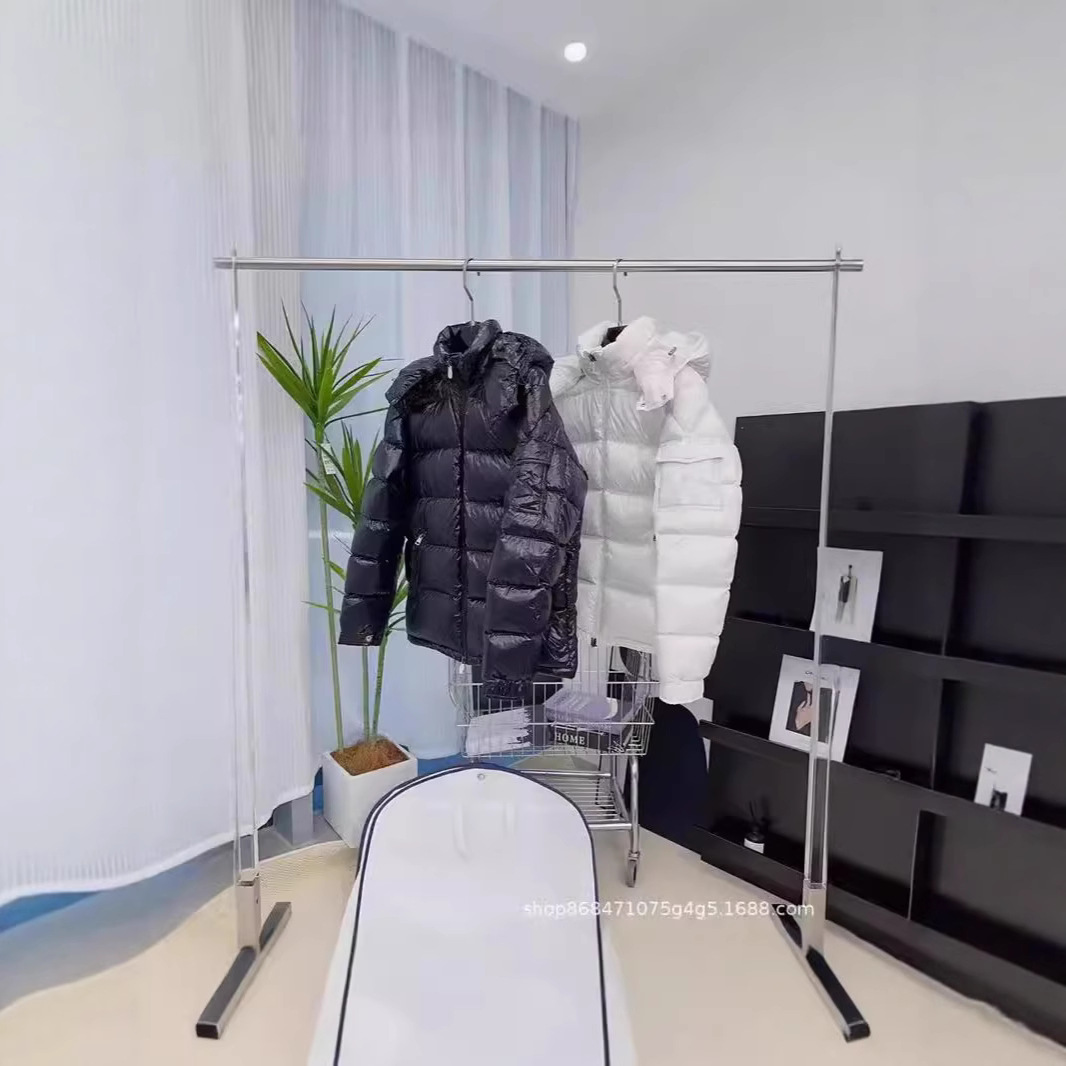 2025亮面玛雅蒙家羽绒棉服maya男女士三色织带彩条面包服夹克外套 2