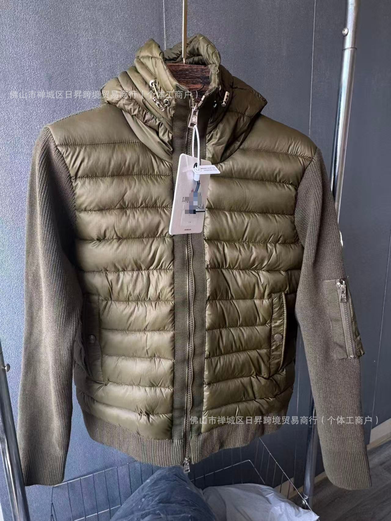 欧洲站新款M家针织拼接连帽羽绒服 男女同款修身百搭休闲保暖外套 13