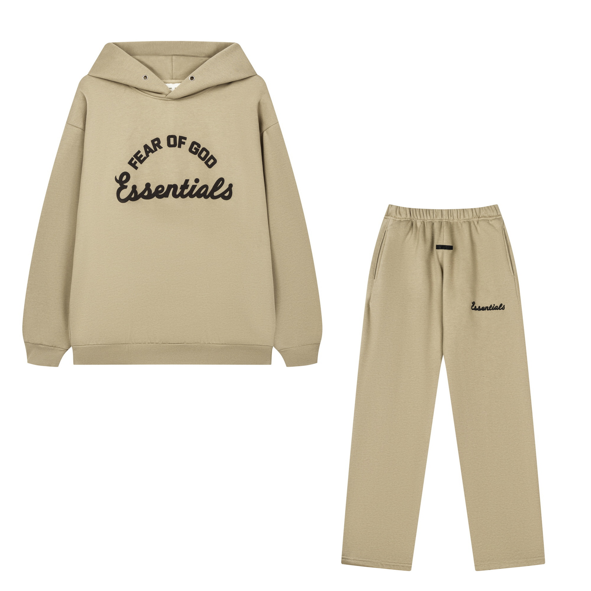 新款FEAR OF GOD ESSENTIALS植绒字母男女休闲宽松加绒连帽卫衣潮 69