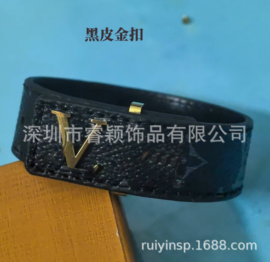 驴家手镯牛皮绳环系列几何型大牌同款中古拆皮独立包装亚马逊跨境 24