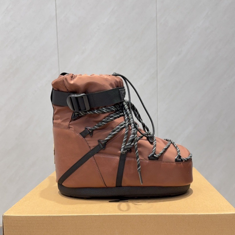 高定25ss秋冬新款月亮靴雪地靴系列内增高防滑保暖丑萌滑雪鞋短靴 32