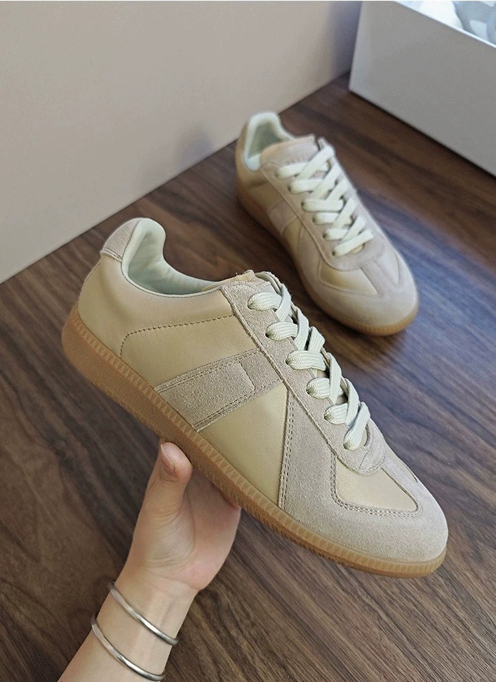 马吉拉M6德训鞋女真皮小白鞋百搭休闲板鞋情侣平底复古阿甘运动鞋 7