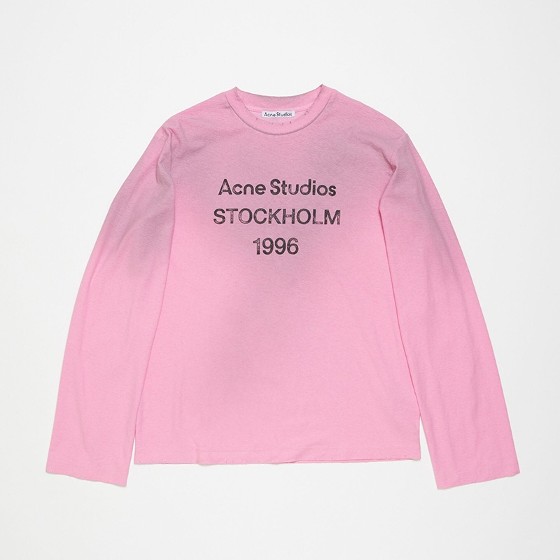 跨境潮牌AC1996烫钻字母印花水洗做旧轻奢男女宽松纯棉长袖T恤 23