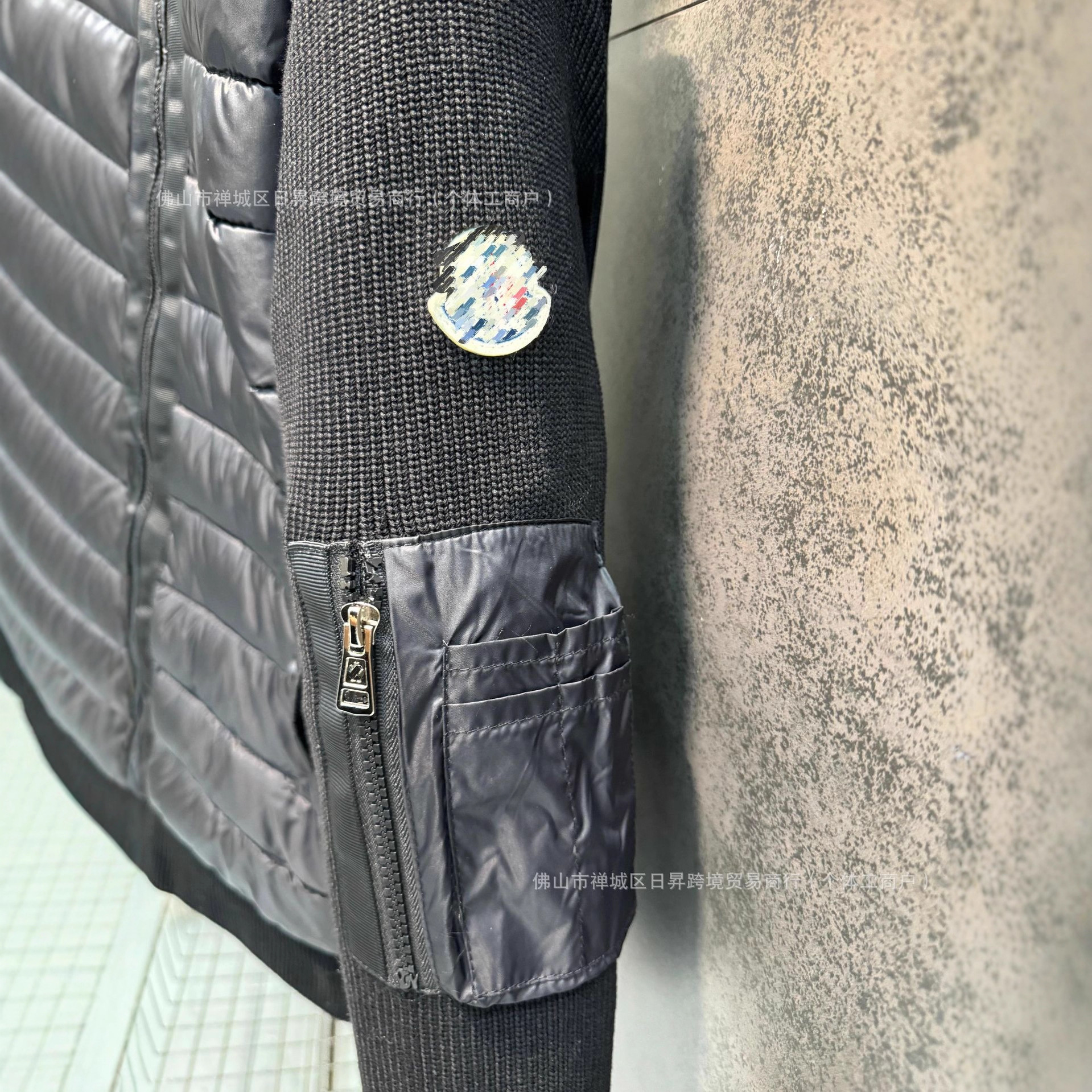 欧洲站新款M家针织拼接连帽羽绒服男女同款修身百搭休闲保暖外套 2