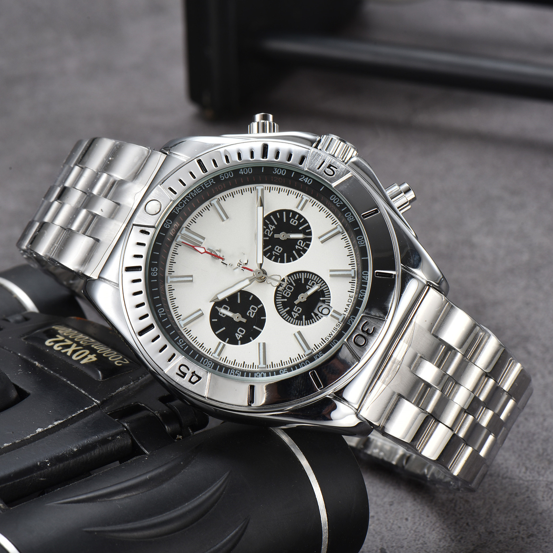 2023外贸热销男士钢带皮带BNL手表6针石英皮带手表厂家批发一件代 8