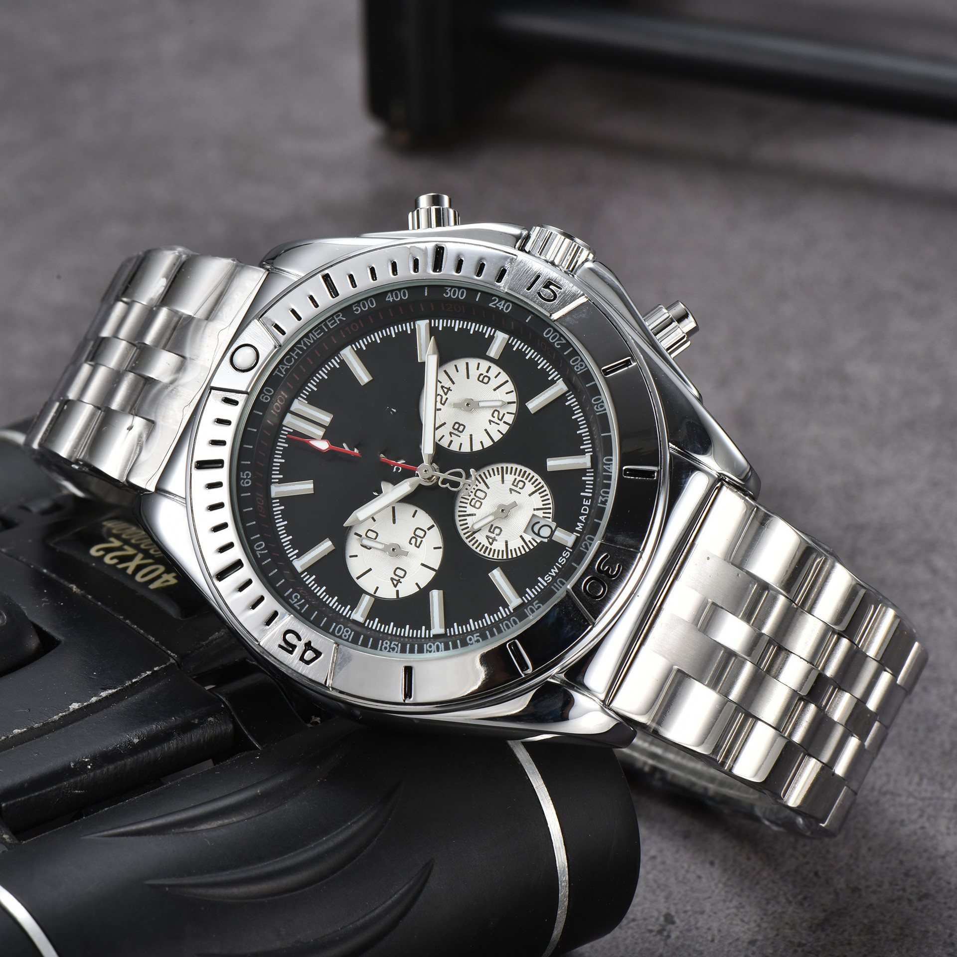 2023外贸热销男士钢带皮带BNL手表6针石英皮带手表厂家批发一件代 6