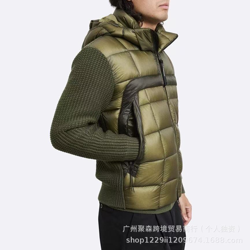 绿色针织羽绒服