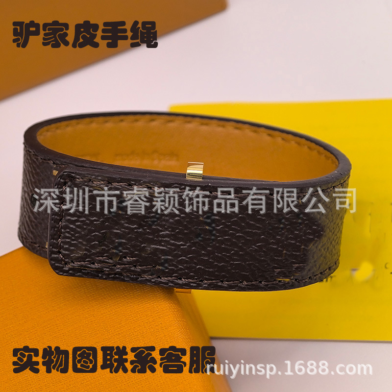 驴家手镯牛皮绳环系列几何型大牌同款中古拆皮独立包装亚马逊跨境 3