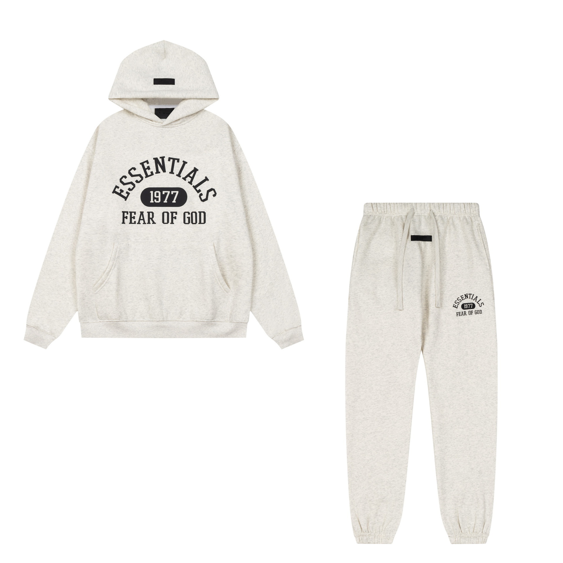 新款FEAR OF GOD ESSENTIALS植绒字母男女休闲宽松加绒连帽卫衣潮 50