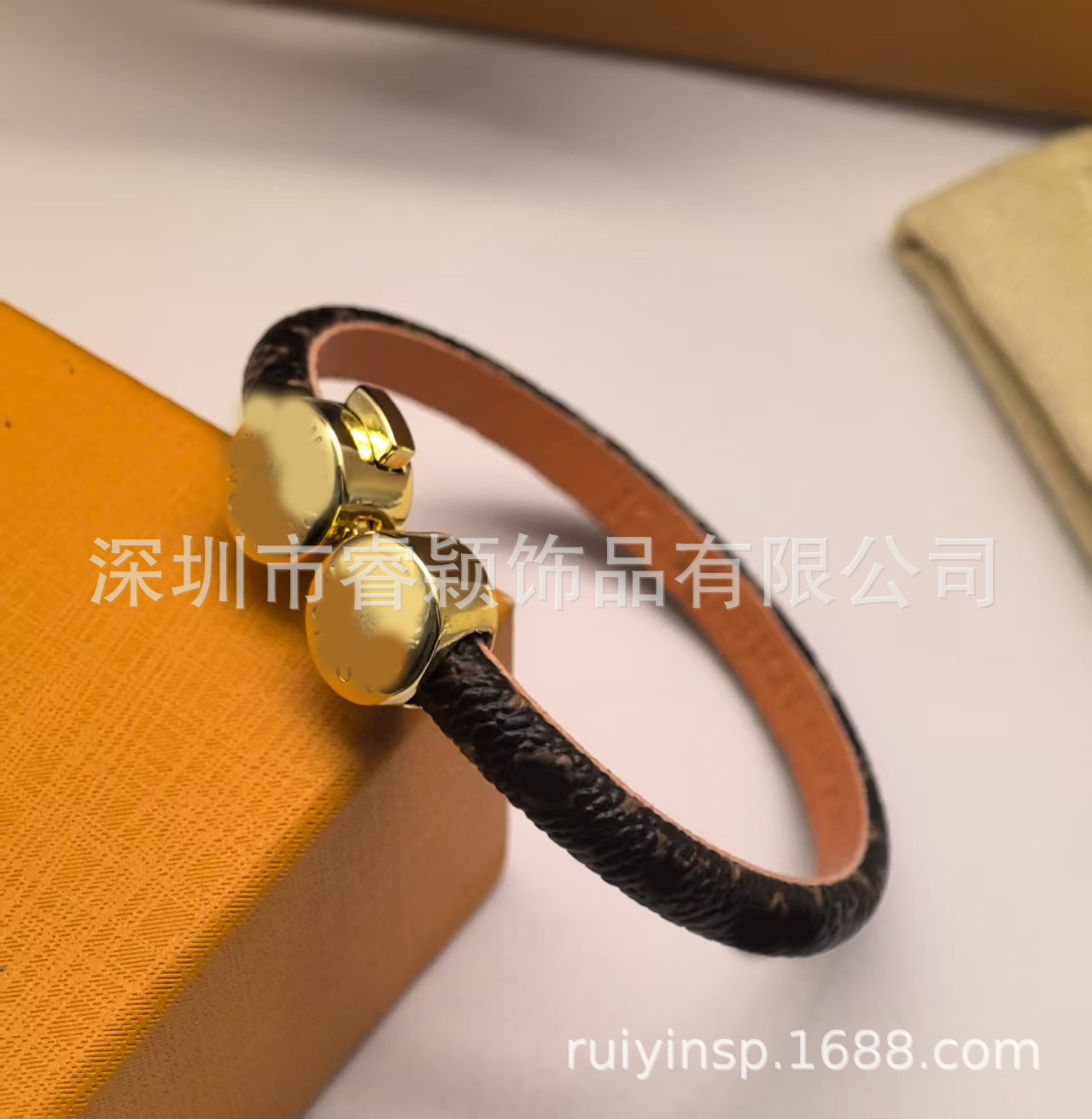 驴家手镯牛皮绳环系列几何型大牌同款中古拆皮独立包装亚马逊跨境 21