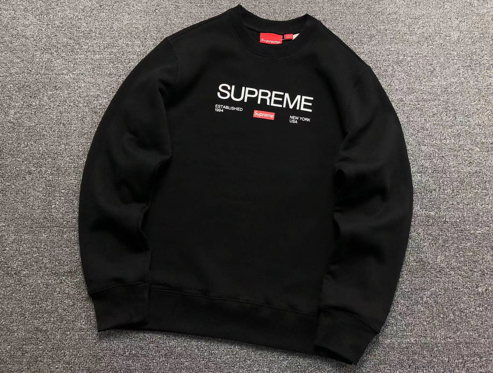 25FW SUPreme贴布BIG LOGO刺绣加绒重磅连帽卫衣男爆款秋冬款纯色 24