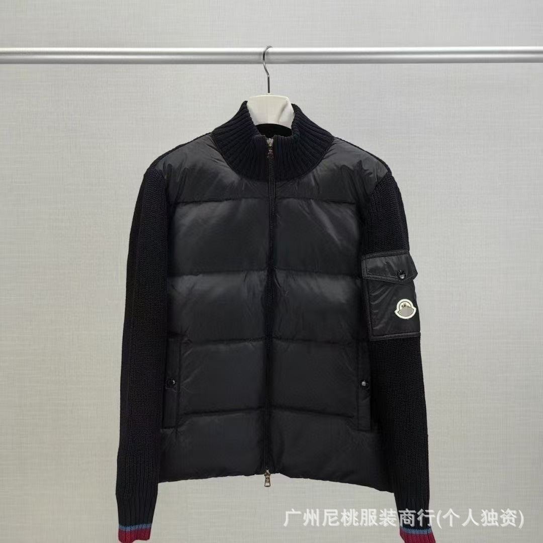 欧洲站新款M家针织拼接休闲羽绒服 男白鸭绒保暖时髦修身羽绒外套 14