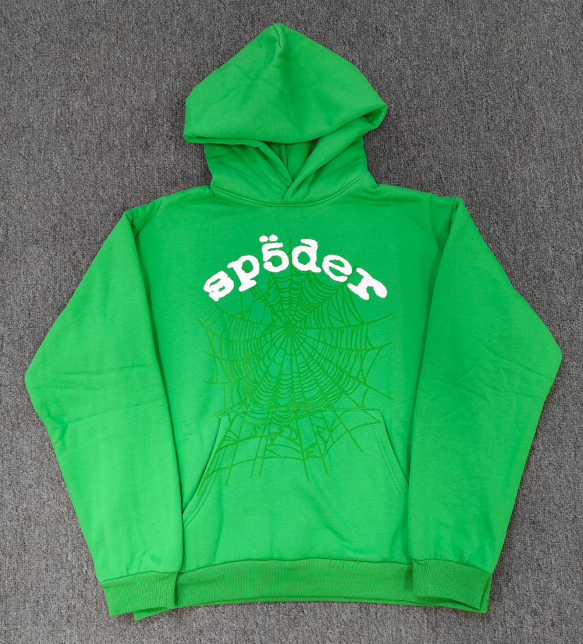 海外原版重磅450G加厚糕绒卫衣连帽衫男发泡印蜘蛛Sp5der hoodies 83