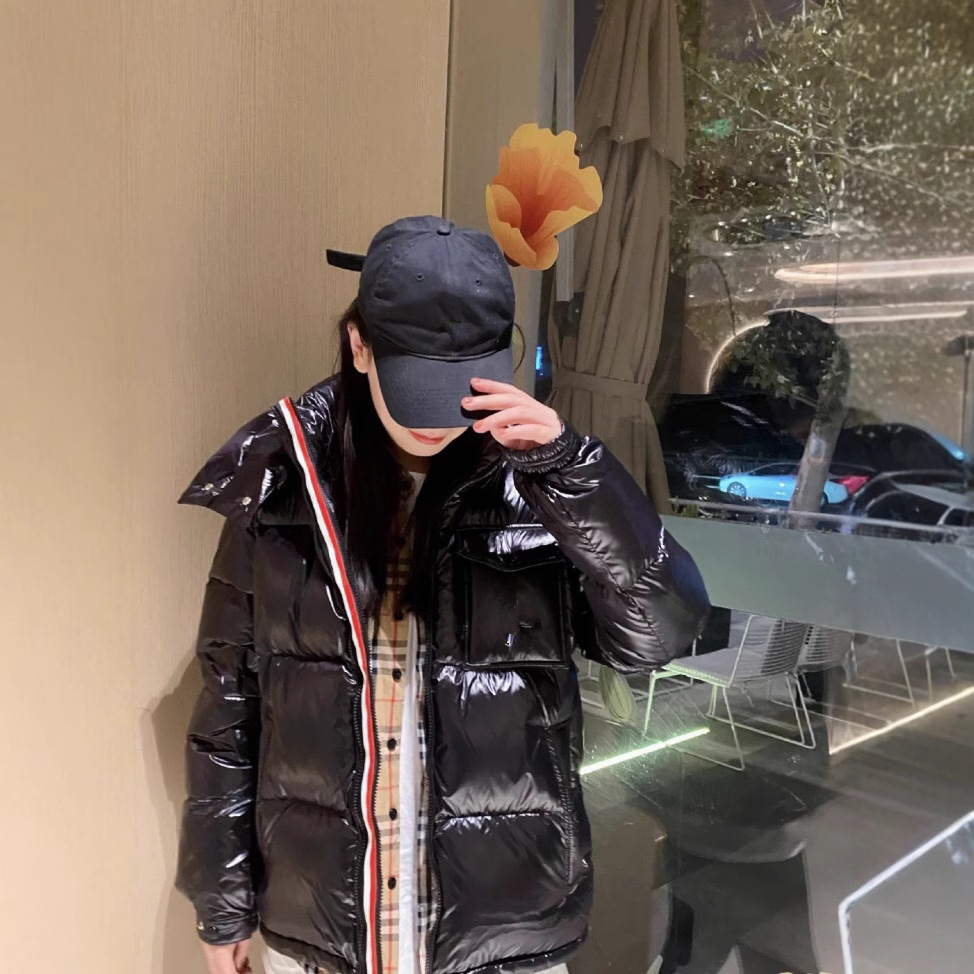 2025亮面玛雅蒙家羽绒棉服maya男女士三色织带彩条面包服夹克外套 3