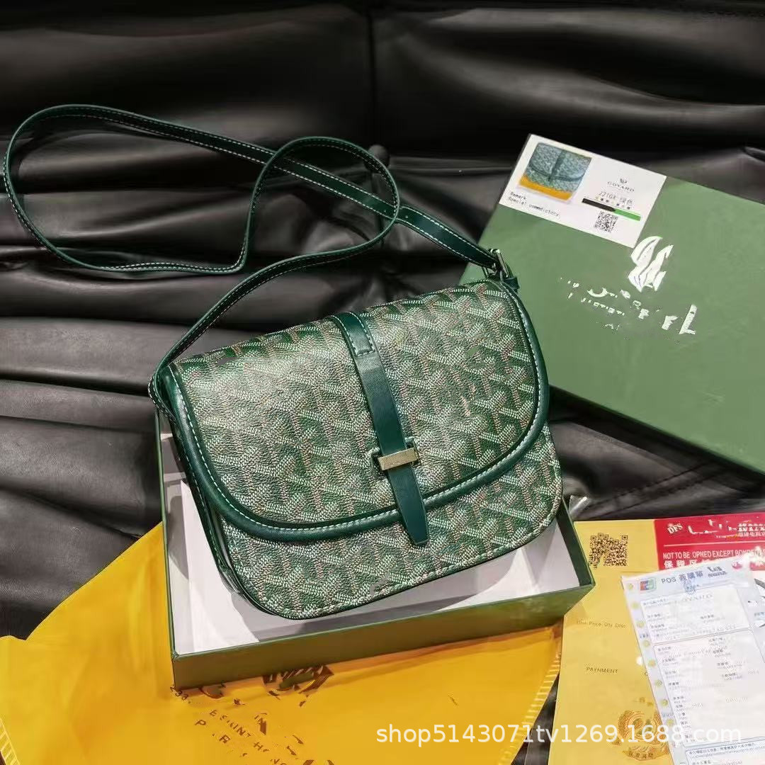 新款狗牙马鞍包男女同款邮差包 单肩斜跨印花女包包潮流时尚百搭 11