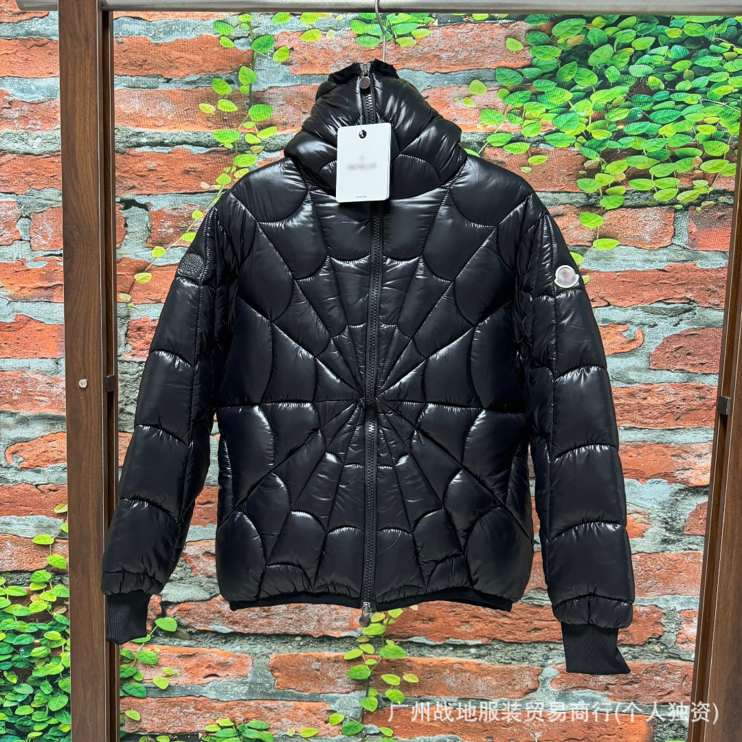 跨境高版本外贸M玛雅黑色经典羽绒服白鸭绒舒适保暖防寒连帽外套 40