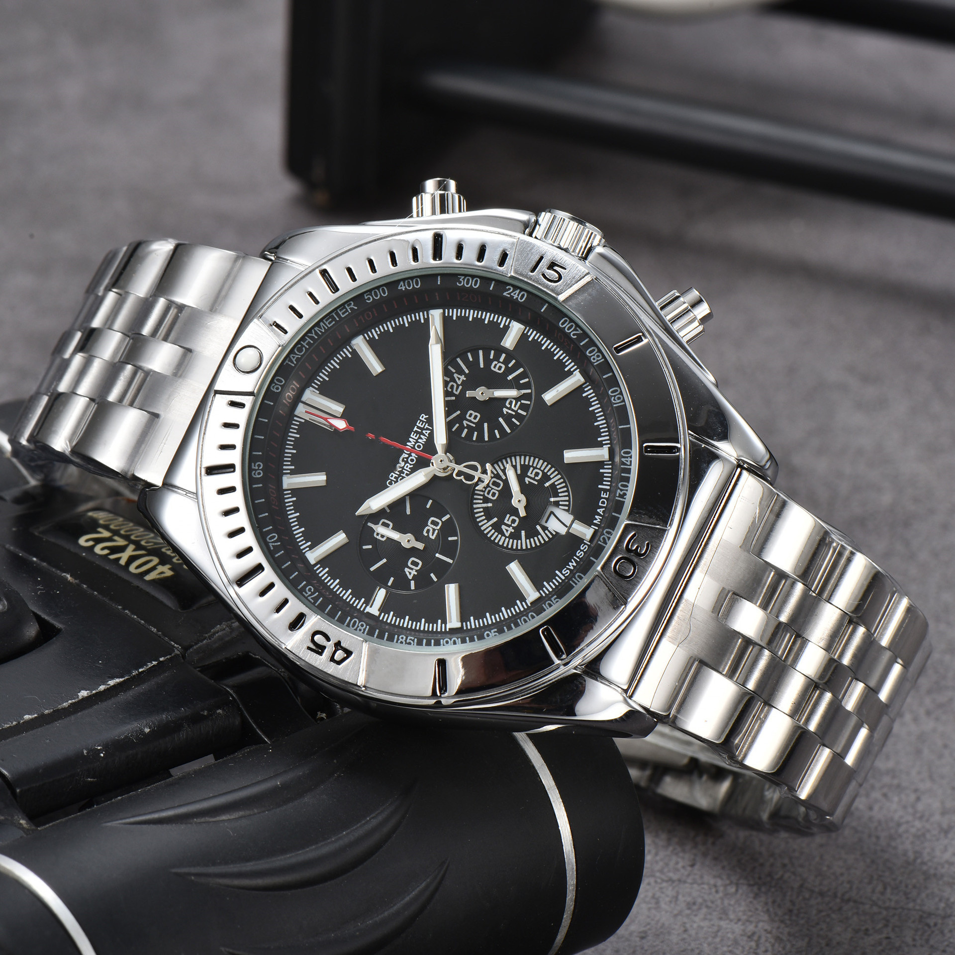 2023外贸热销男士钢带皮带BNL手表6针石英皮带手表厂家批发一件代 20