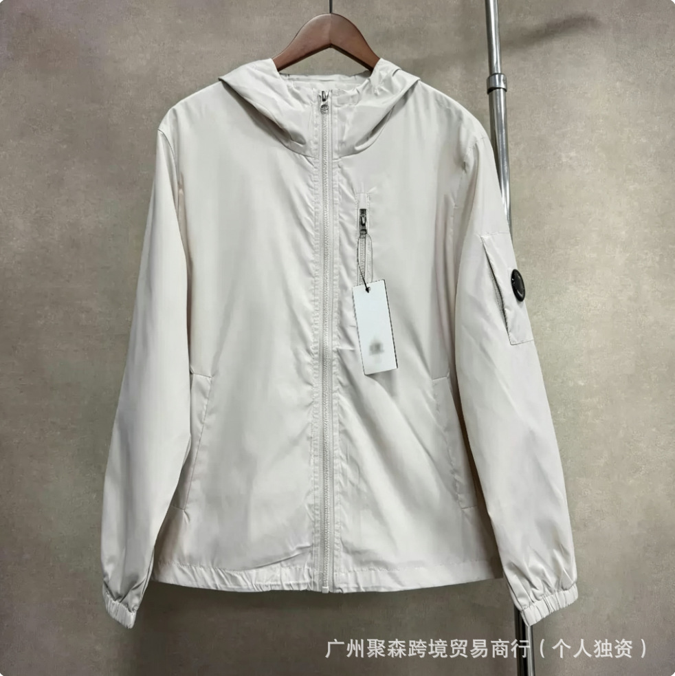 跨境冬款C.P针织拼接羊毛羽绒服男士潮牌连帽拉链白鸭绒夹克外套 30
