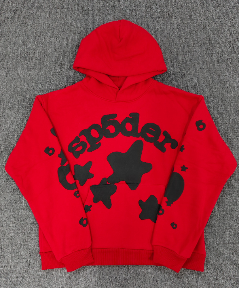 海外原版重磅450G加厚糕绒卫衣连帽衫男发泡印蜘蛛Sp5der hoodies 58