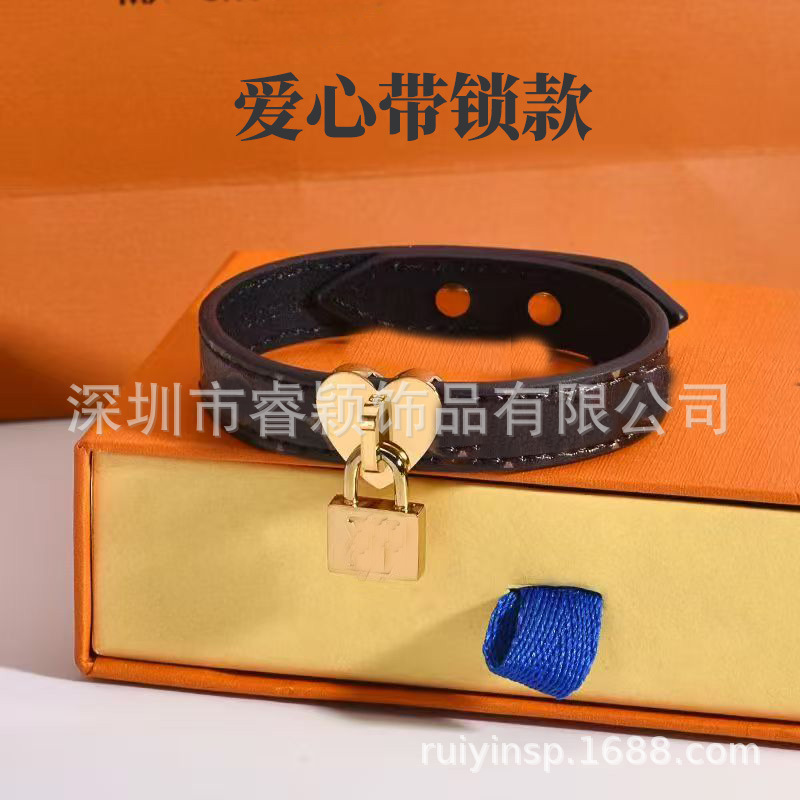 驴家手镯牛皮绳环系列几何型大牌同款中古拆皮独立包装亚马逊跨境 9