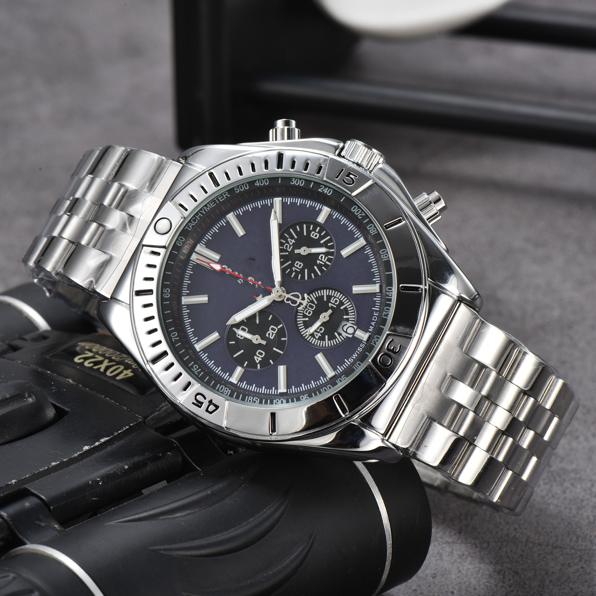 2023外贸热销男士钢带皮带BNL手表6针石英皮带手表厂家批发一件代 21