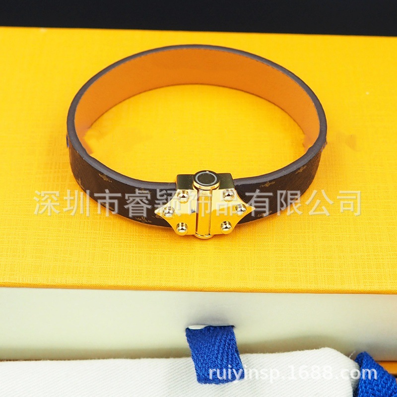 驴家手镯牛皮绳环系列几何型大牌同款中古拆皮独立包装亚马逊跨境 14