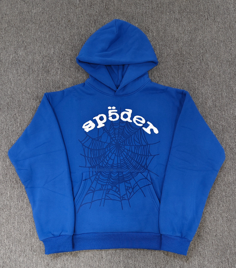 海外原版重磅450G加厚糕绒卫衣连帽衫男发泡印蜘蛛Sp5der hoodies 66