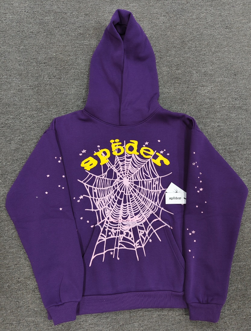 海外原版重磅450G加厚糕绒卫衣连帽衫男发泡印蜘蛛Sp5der hoodies 14