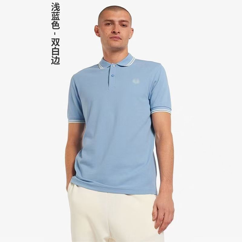 棉夏季麦穗polo衬衫休闲短袖男士包邮重磅刺绣翻领新款潮流透气 35