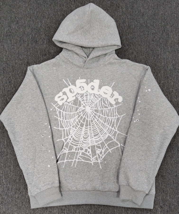 海外原版重磅450G加厚糕绒卫衣连帽衫男发泡印蜘蛛Sp5der hoodies 39
