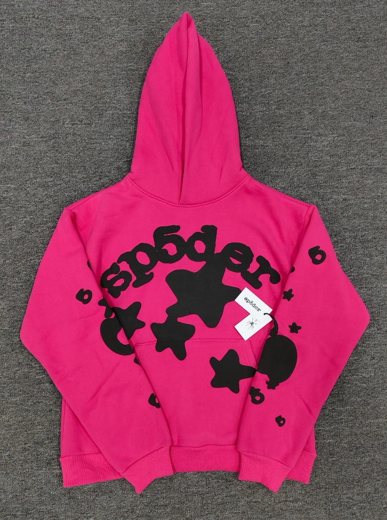 海外原版重磅450G加厚糕绒卫衣连帽衫男发泡印蜘蛛Sp5der hoodies 68