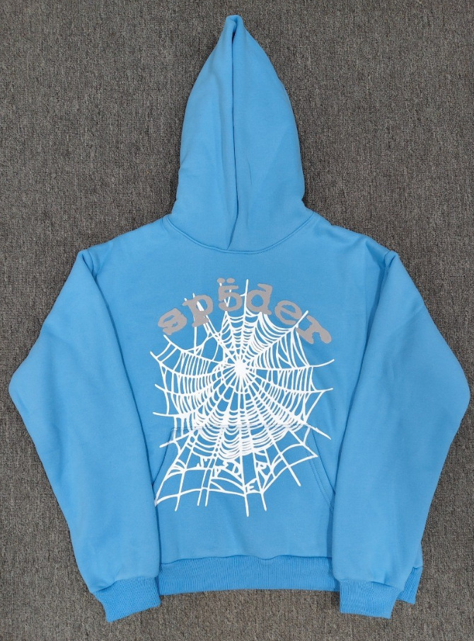 海外原版重磅450G加厚糕绒卫衣连帽衫男发泡印蜘蛛Sp5der hoodies 50