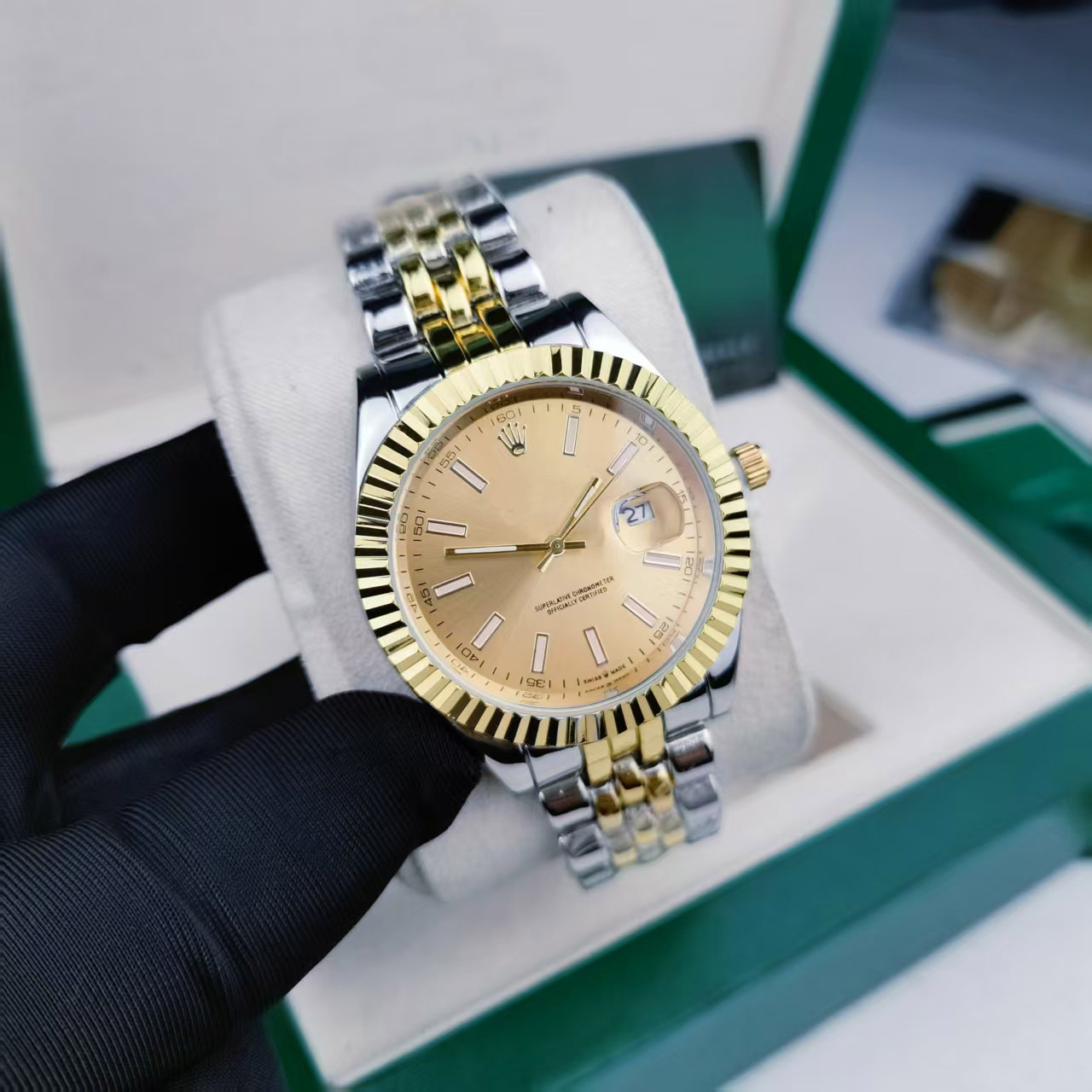 日志实心钢带条刻间金金