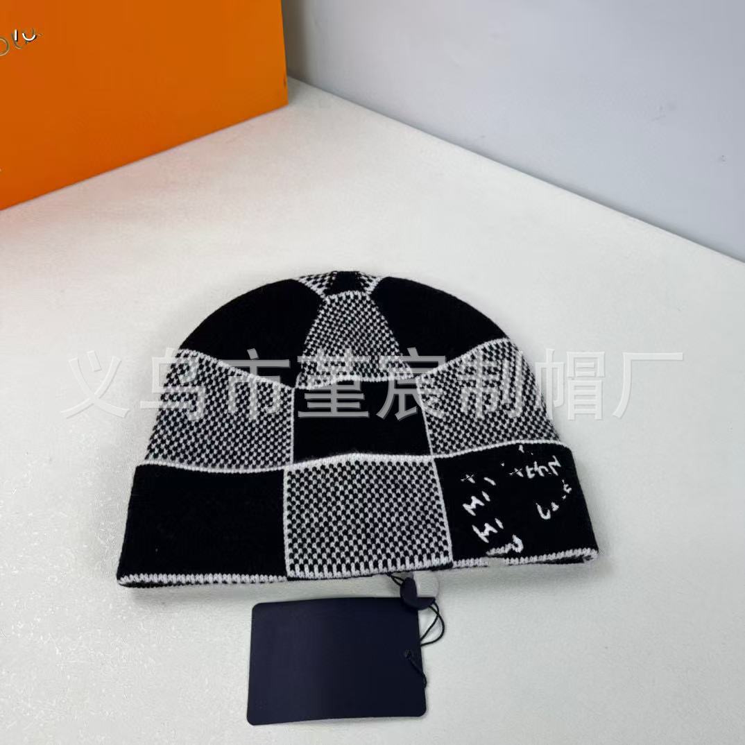 欧美跨境时尚图案针织帽韩版休闲百搭简约秋冬保暖户外防寒毛线帽 6