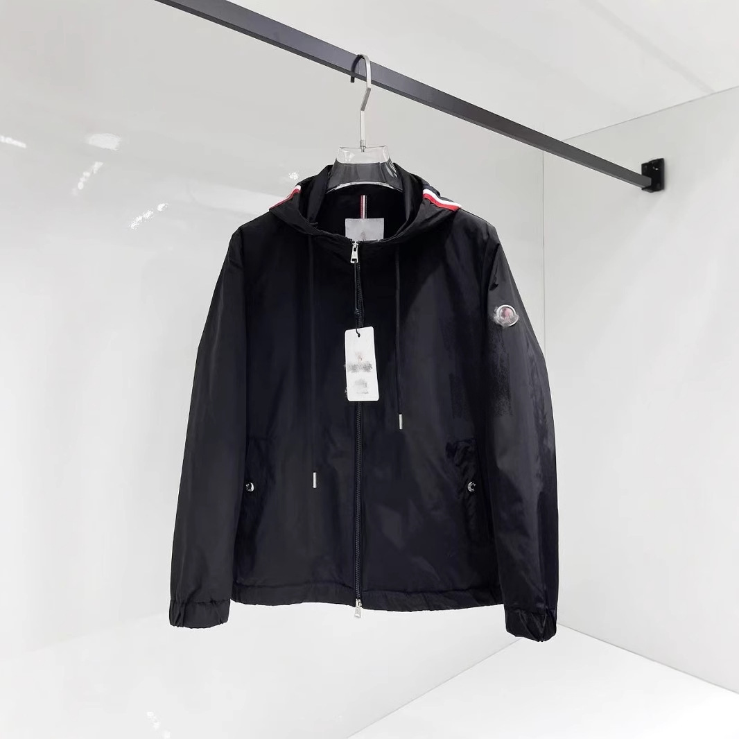 ✅新版冲锋衣薄款男士抽绳连帽上衣运动服减龄休闲夹克M风衣外套