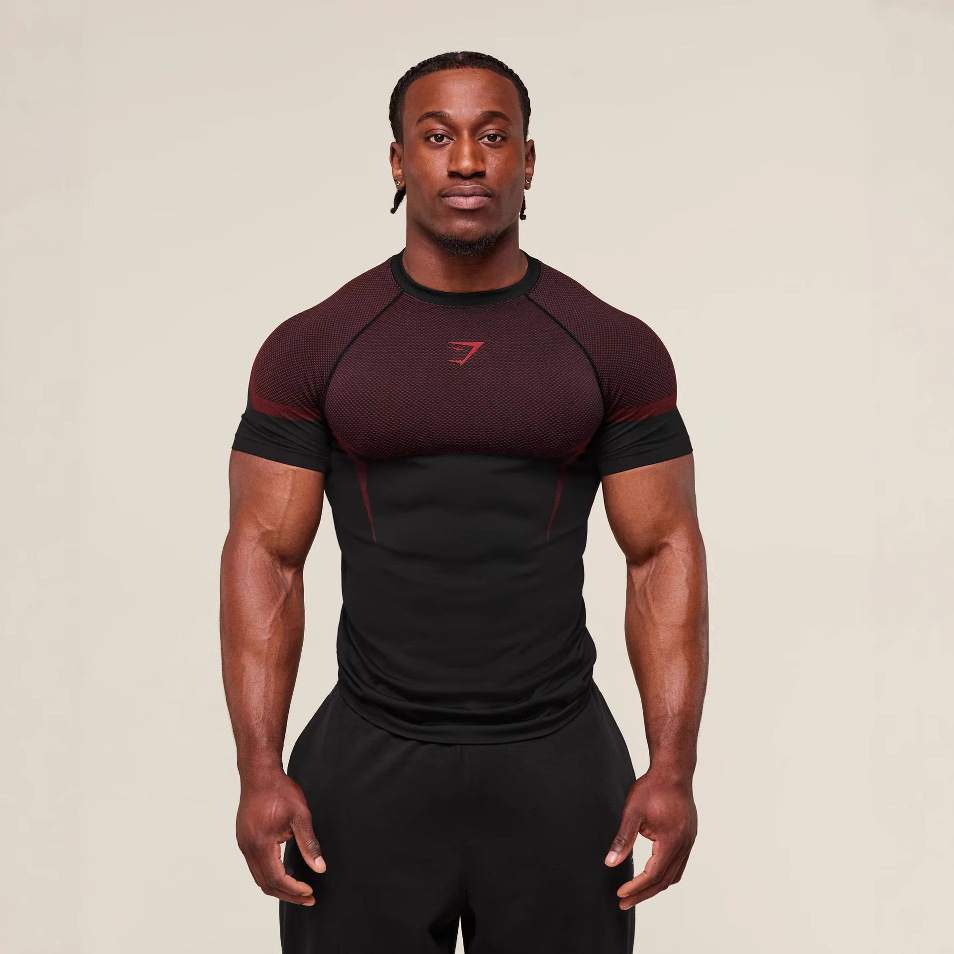 GYMSHARK新款跑步运动健身上衣休闲透气紧身短袖休闲跑步T恤鲨鱼 8