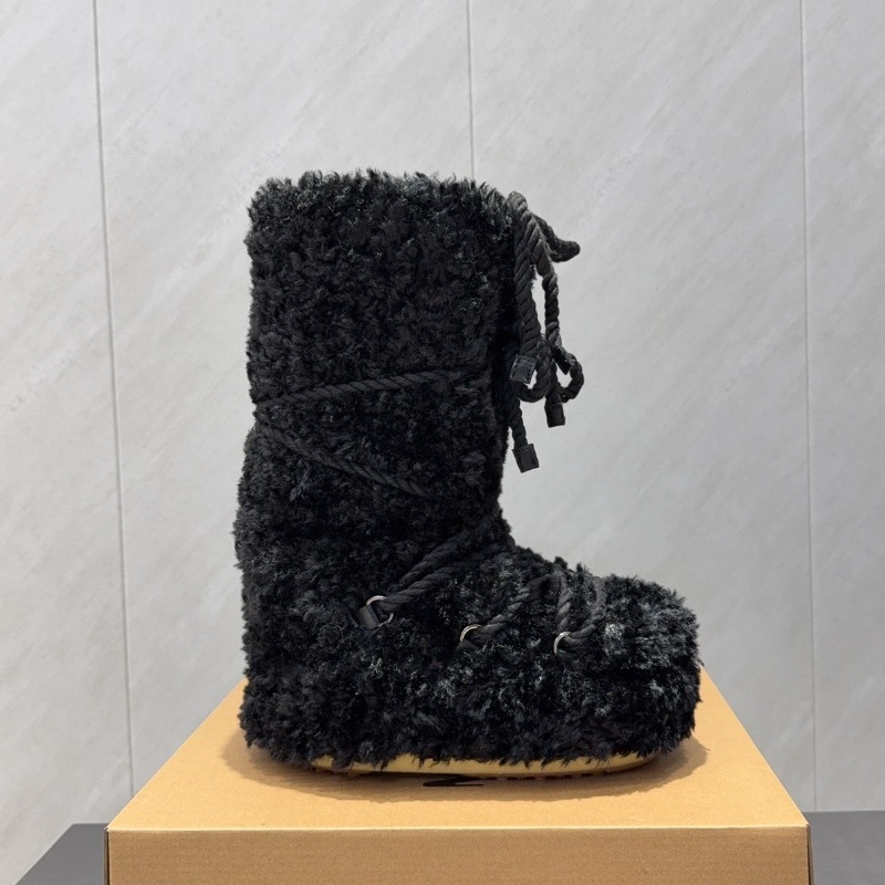 高定25ss秋冬新款月亮靴雪地靴系列内增高防滑保暖丑萌滑雪鞋短靴 36