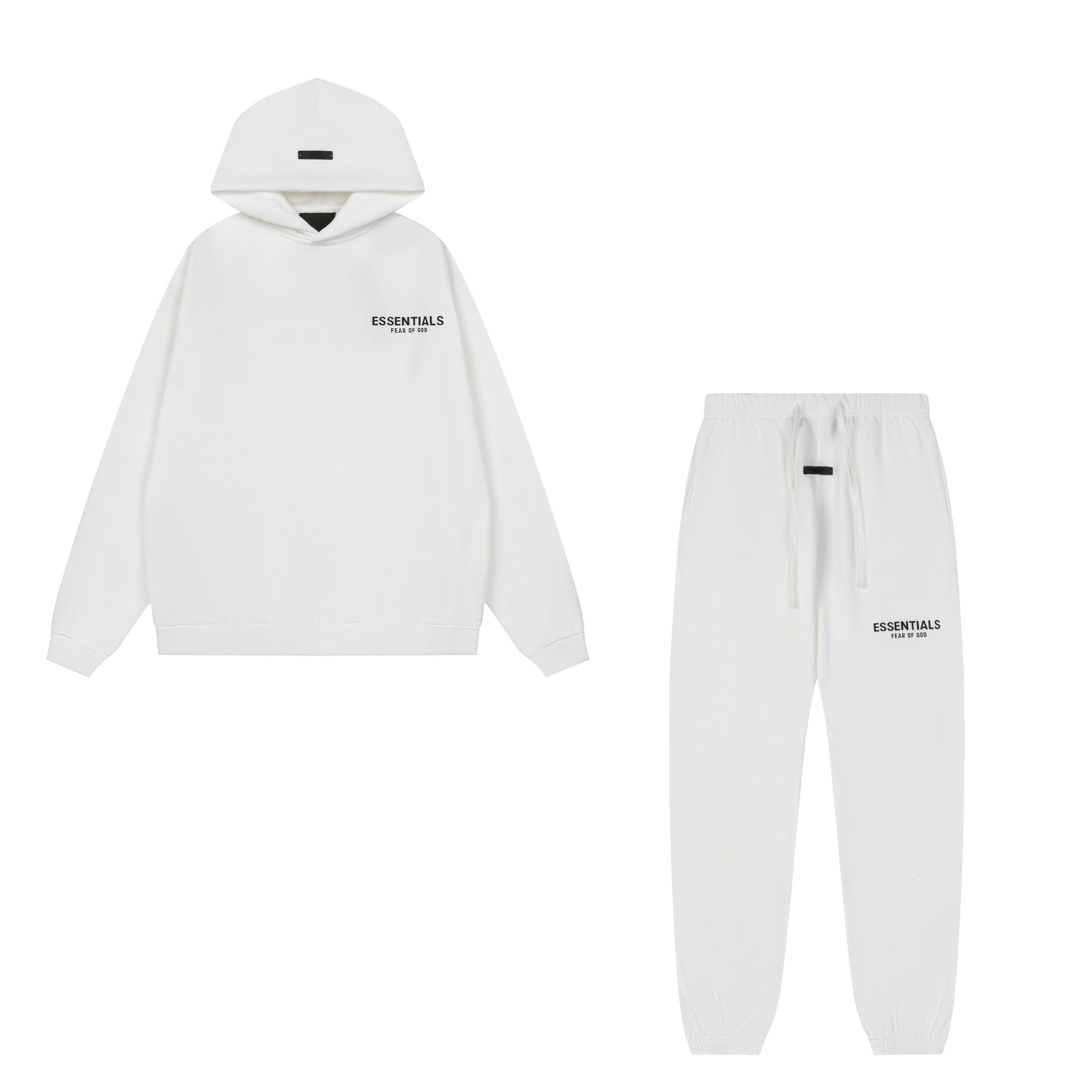 新款FEAR OF GOD ESSENTIALS植绒字母男女休闲宽松加绒连帽卫衣潮 93