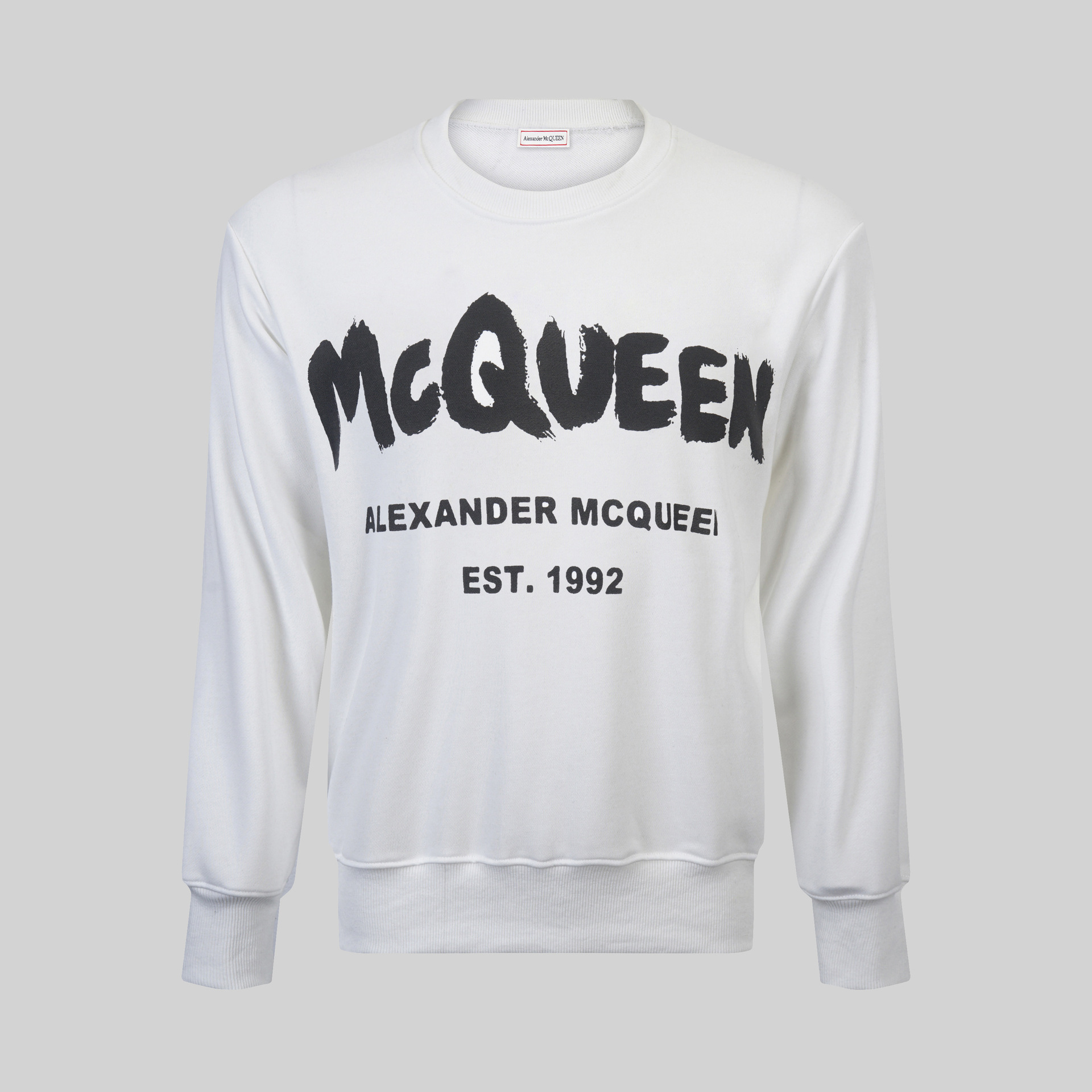 新款麦昆帽衫 跨境潮牌简约斑点字母Alexander Mcqueen连帽卫衣男 18