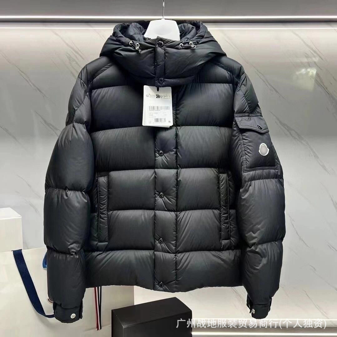 跨境高版本外贸M玛雅黑色经典羽绒服白鸭绒舒适保暖防寒连帽外套 60