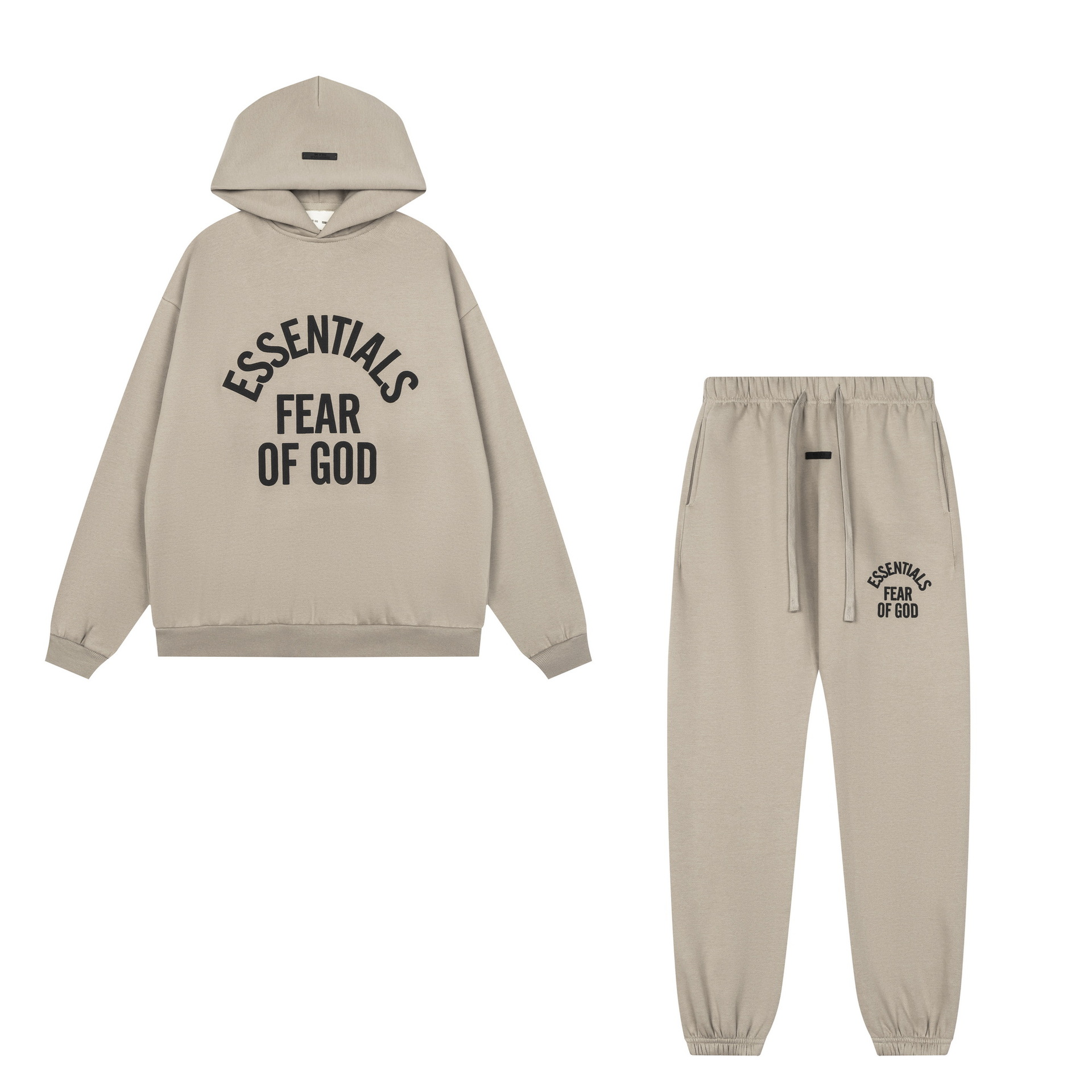 新款FEAR OF GOD ESSENTIALS植绒字母男女休闲宽松加绒连帽卫衣潮 51