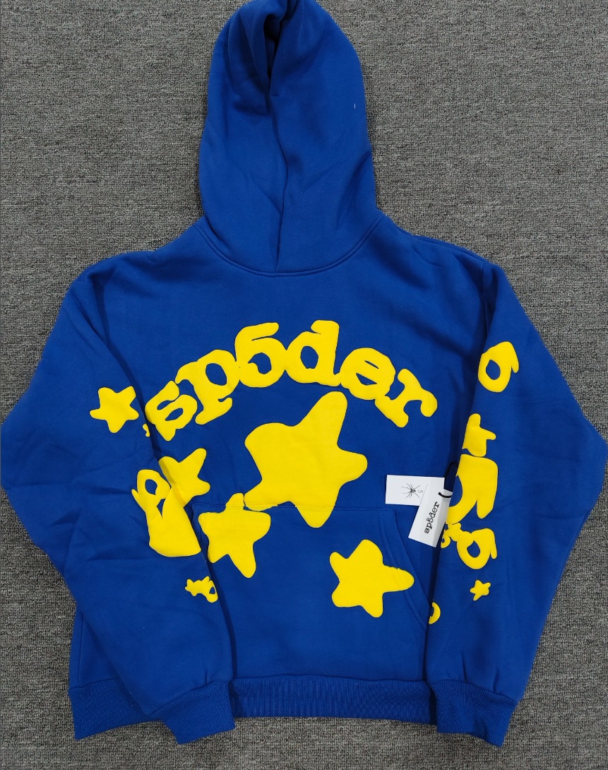 海外原版重磅450G加厚糕绒卫衣连帽衫男发泡印蜘蛛Sp5der hoodies 85