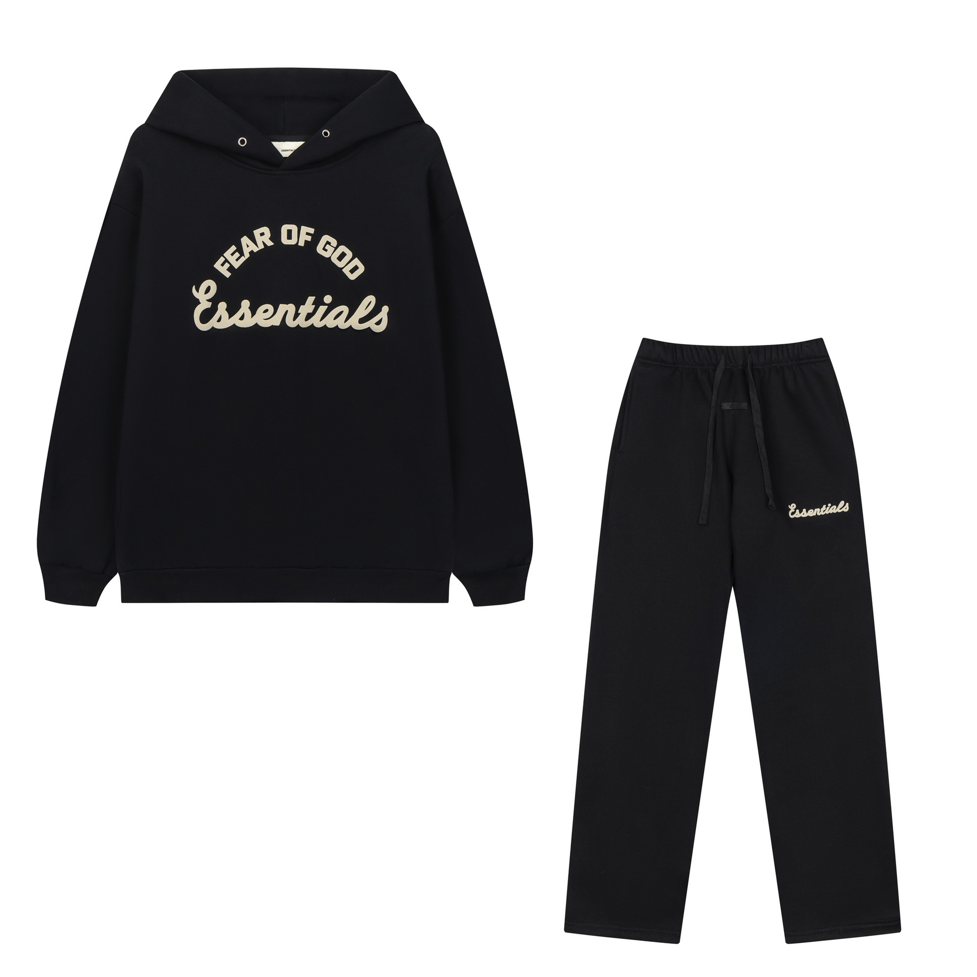 新款FEAR OF GOD ESSENTIALS植绒字母男女休闲宽松加绒连帽卫衣潮 18